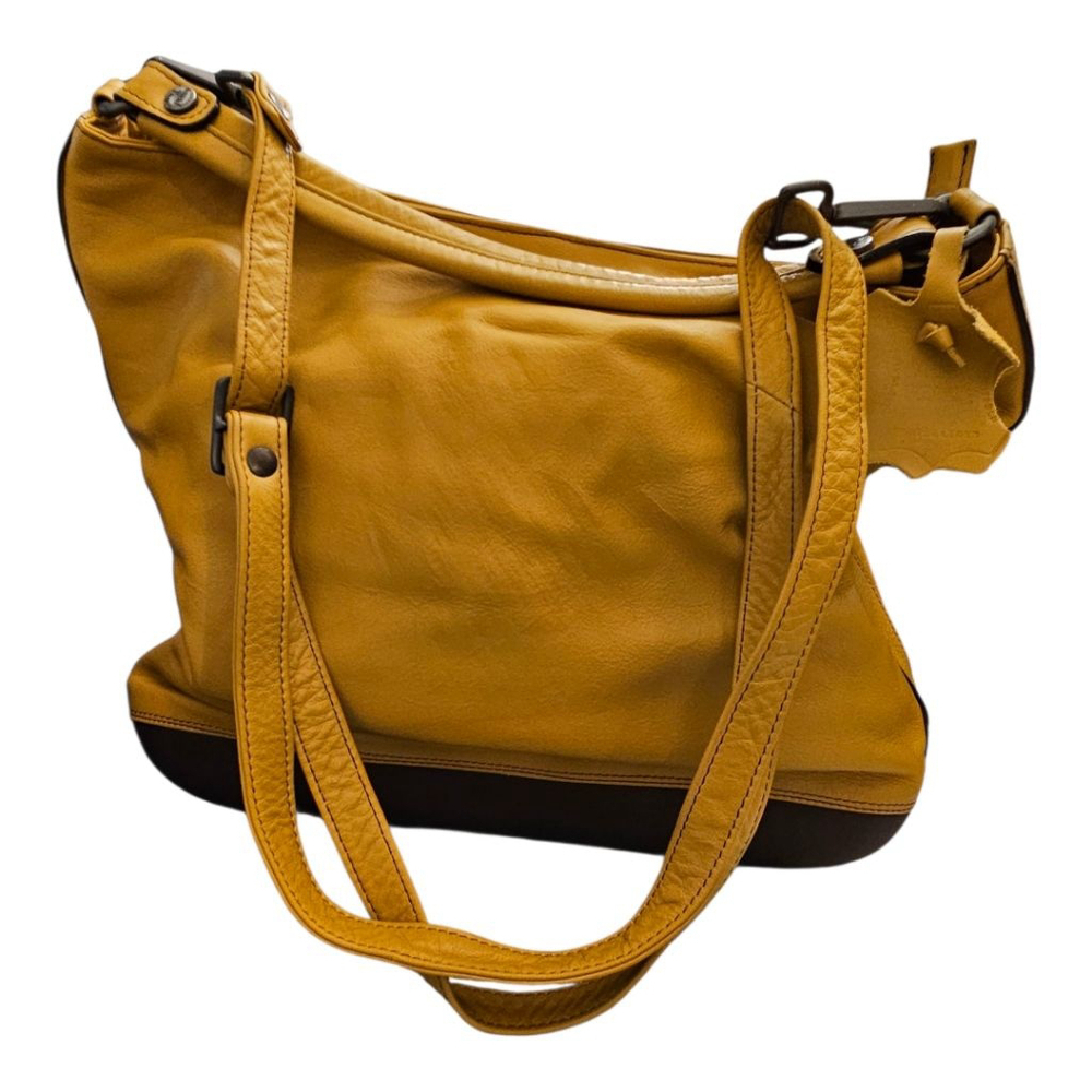 Think! Yellow Leather Shoulder Bag
